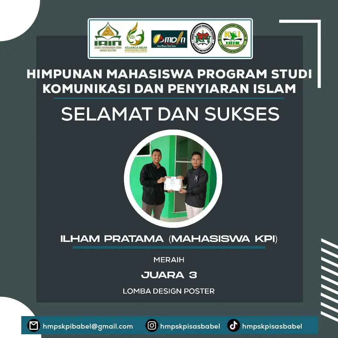 Mahasiswa KPI IAIN SAS Babel Torehkan Prestasi, Raih Juara 3 Lomba Desain Poster