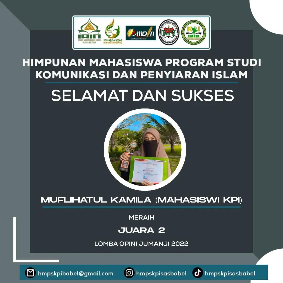 Mahasiswa KPI Raih Juara II Lomba Opini Jurnalistik “Jumanji” Pers As-Siddik